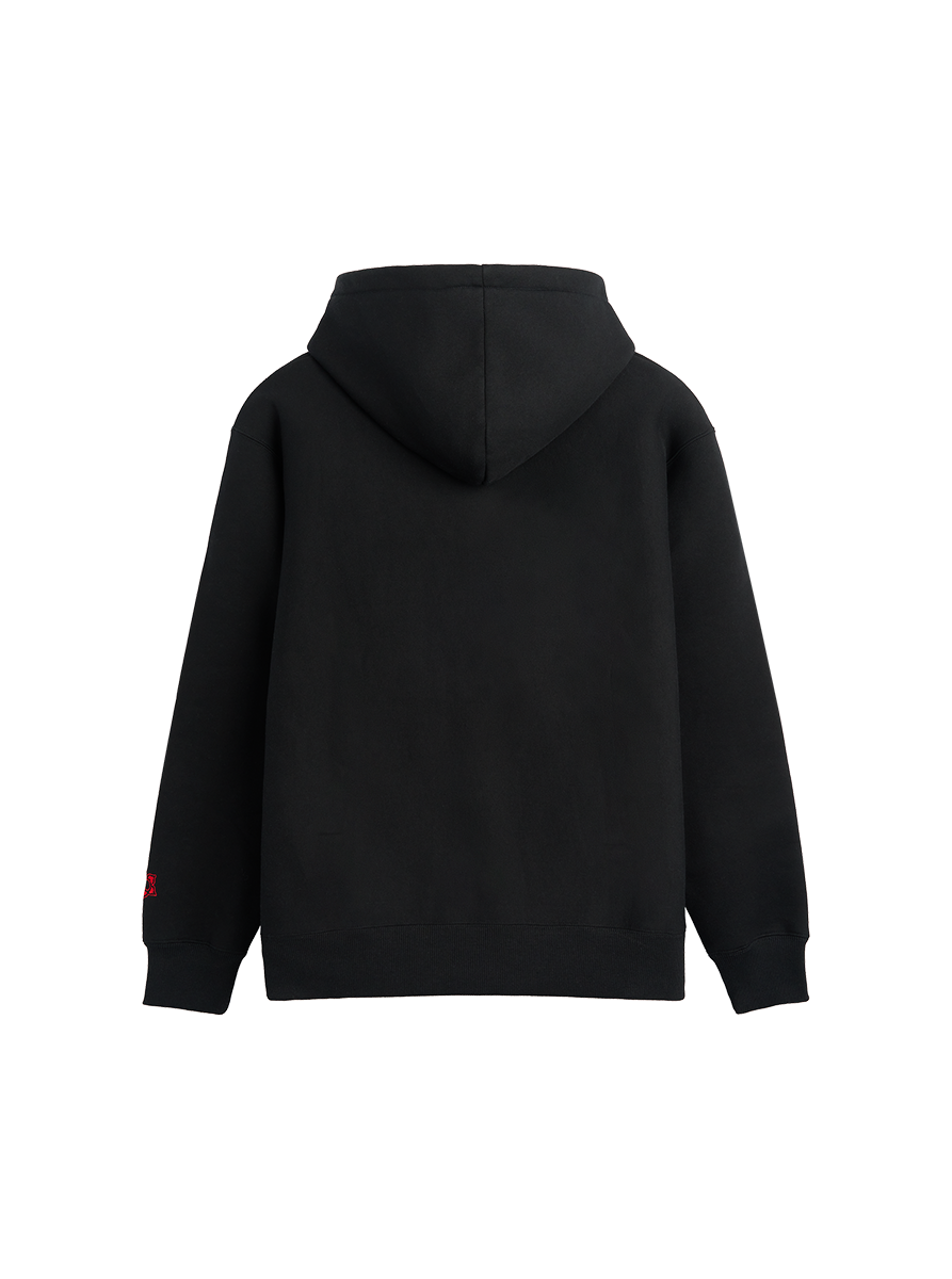 Stranger Things felpa nera logo ricamato cotone bio