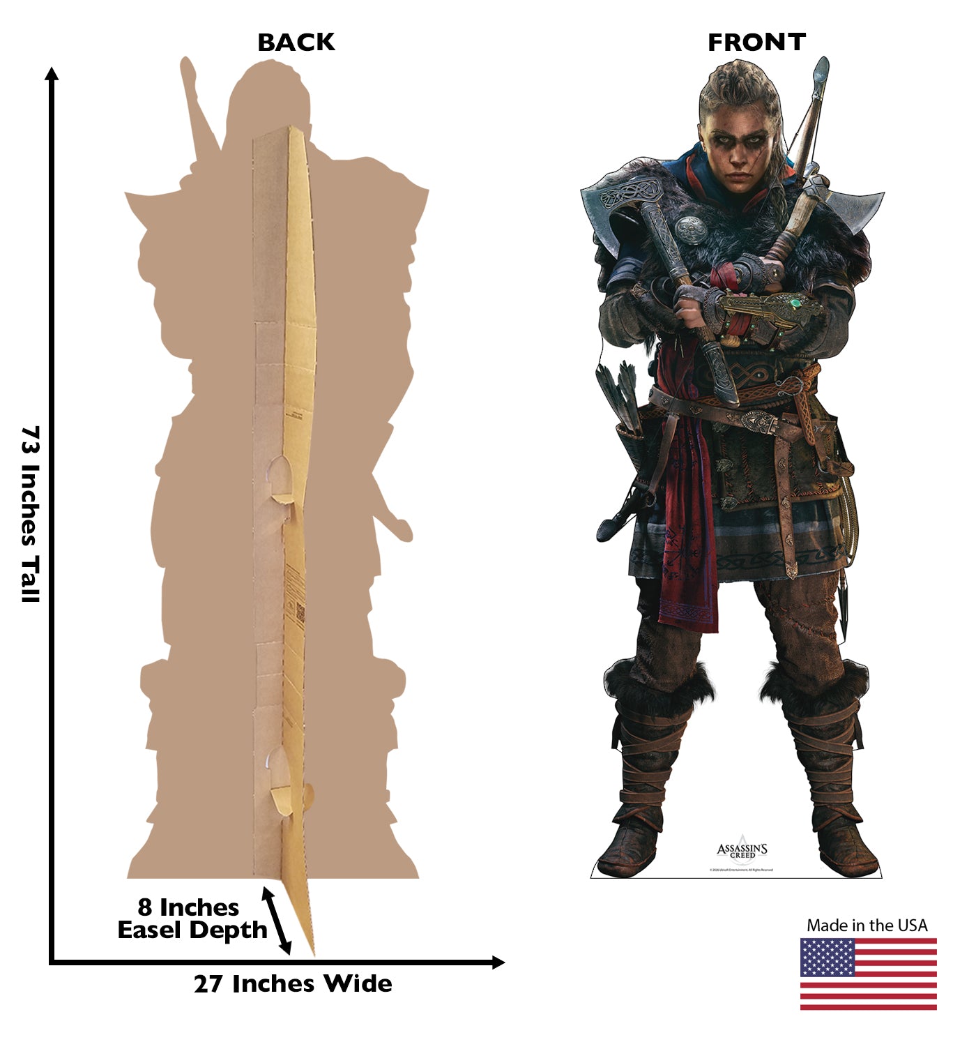 Assassin's Creed Valhalla Eivor Varinsdottir sagoma cartone 185 cm
