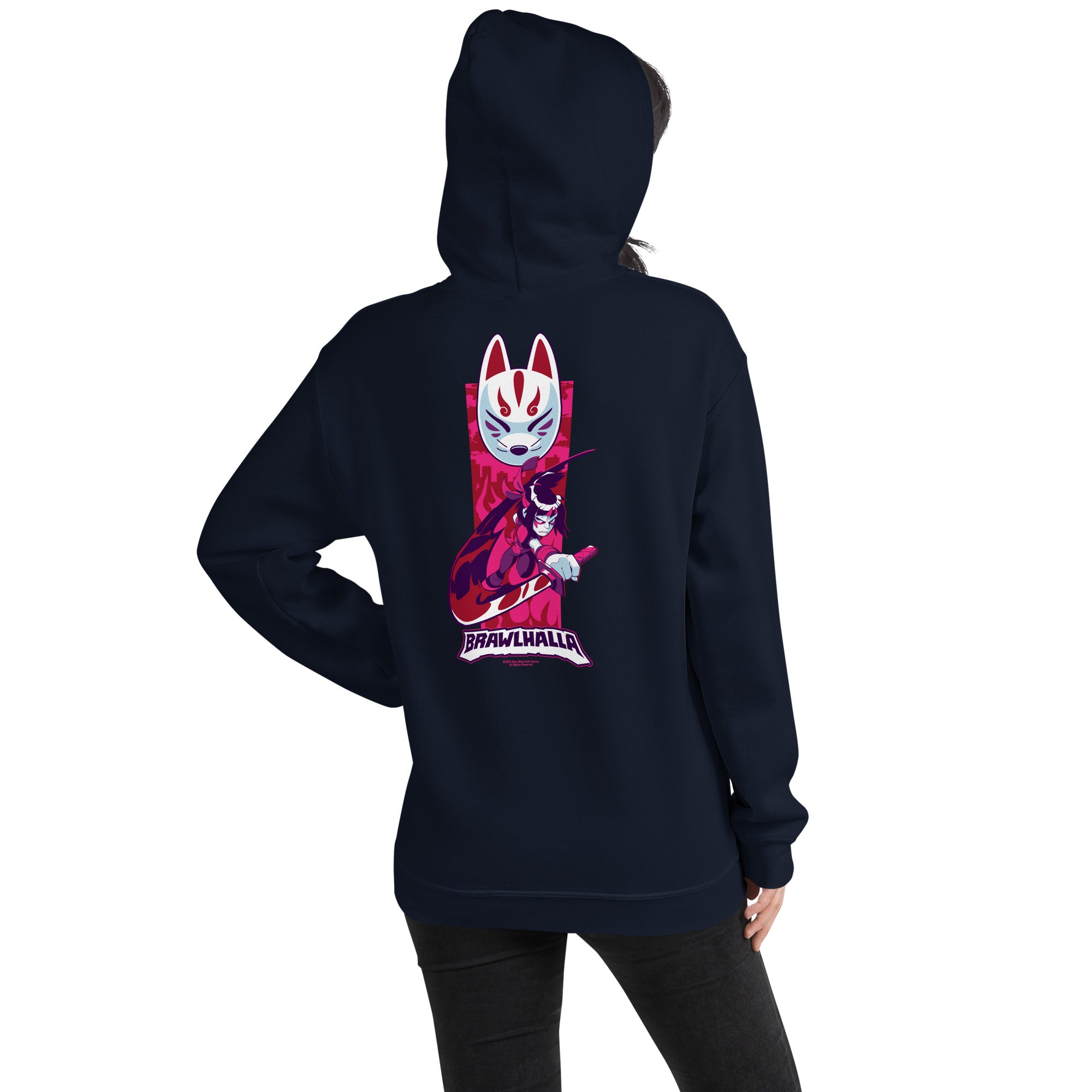 UBICollectibles Brawlhalla Mask felpa cappuccio blu misto cotone