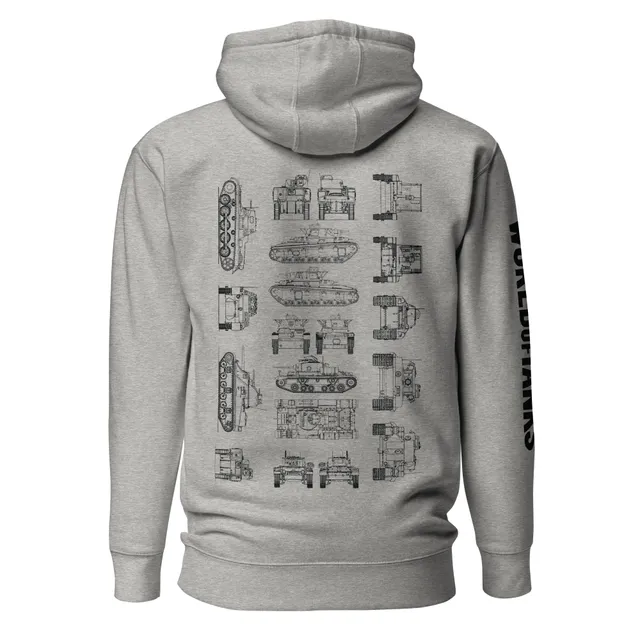 World of Tanks Schematics felpa cappuccio cotone unisex