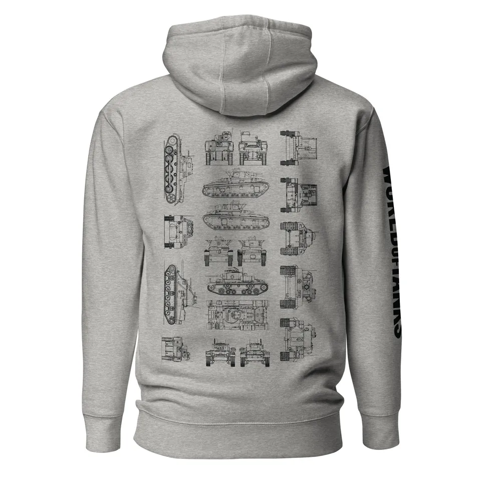 World of Tanks Schematics felpa cappuccio cotone unisex