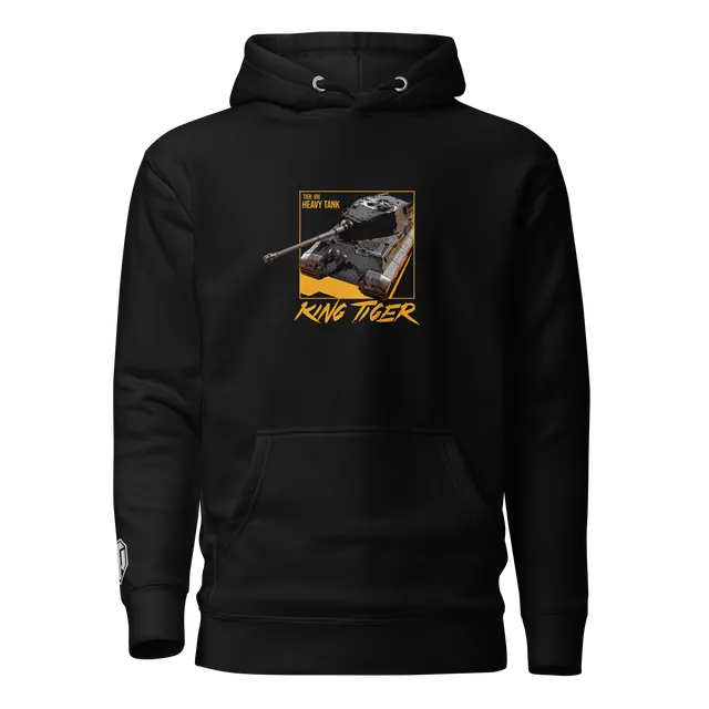World of Tanks TankFest 2025 King Tiger felpa con cappuccio nera cotone
