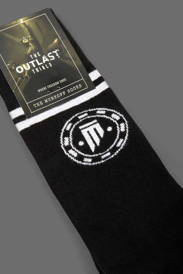 Red Barrels Murkoff Logo calzini neri con logo bianco