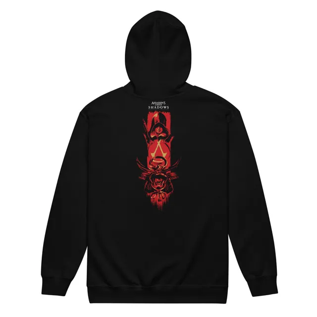 UBICollectibles Assassin's Creed Shadows felpa zip nera in misto cotone
