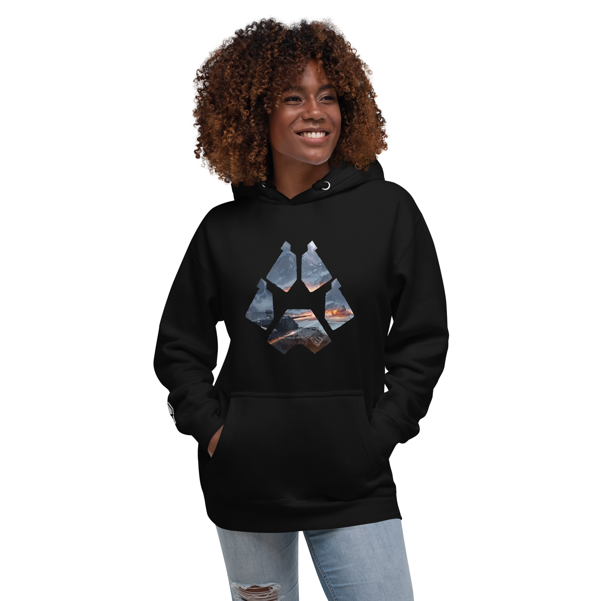 World of Tanks Steel Hunter Icon Hoodie felpa nera cappuccio