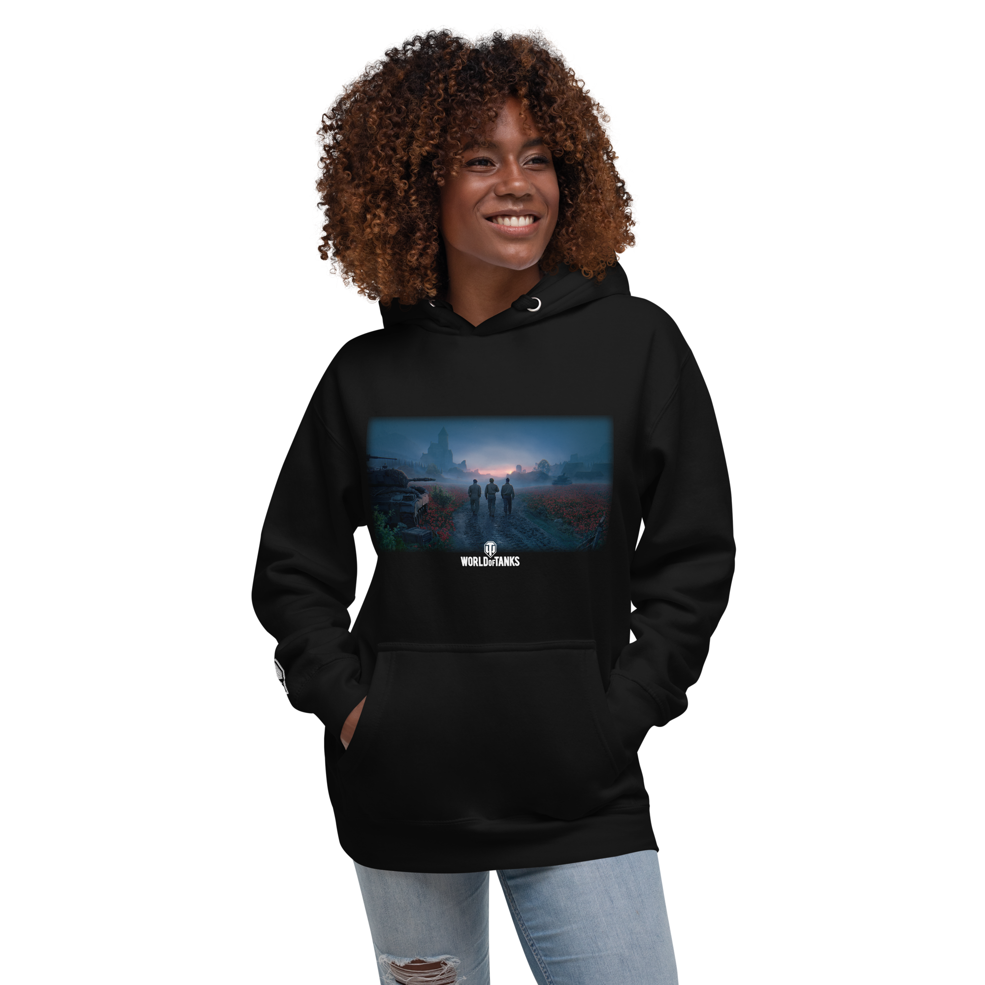 World of Tanks Victory Day felpa cappuccio nera cotone